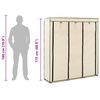 vidaXL Kleiderschrank mit F&auml;chern und Stangen Creme 150x45x175cm Stoff