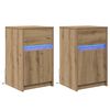 vidaXL LED Nachttisch 2 pcs Artisan-Eiche 38 x 34 x 61 cm