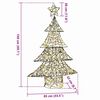 vidaXL Weihnachtsbaum mit 120 LEDs Warmwei&szlig; 120 cm Rattan