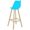 vidaXL Barhocker 2 Stk. Blau PP und Massivholz Buche