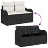 vidaXL Gartensofa-set mit Speicher 5 pcs Schwarz und Creme Poly-Rattan