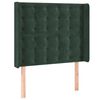 vidaXL Kopfteil mit Ohren Dunkelgr&uuml;n 93x16x118/128 cm Samt