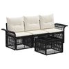vidaXL Gartensofa-set 4 pcs Schwarz Poly-Rattan