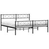 vidaXL Bettgestell mit Kopf- und Fu&szlig;teil Metall Schwarz 193x203 cm