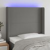 vidaXL LED Kopfteil Dunkelgrau 103x16x118/128 cm Stoff