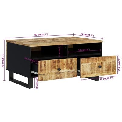 vidaXL Couchtisch 80x54x40 cm Massivholz Mango & Holzwerkstoff