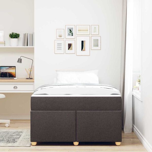 vidaXL Bettrahmen mit Matratze Dunkelbraun 120 x 200 cm Stoff