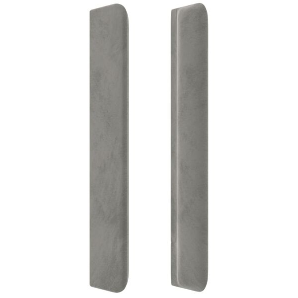 vidaXL Kopfteil mit Ohren Hellgrau 93x16x118/128 cm Samt