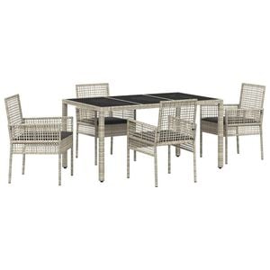 vidaXL Garten Essgruppe 5 stk. Hellgrau Poly-Rattan