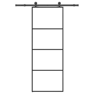 vidaXL Schiebet&uuml;r mit Beschlag 76x205 cm ESG-Glas & Aluminium