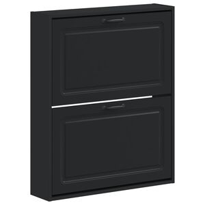 vidaXL Wandmontierter Schuhschrank UTRECHT 71 x 17 x 86 cm Schwarz