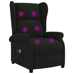 vidaXL Wing Back elektrischer Massagesessel Schwarz Stoff