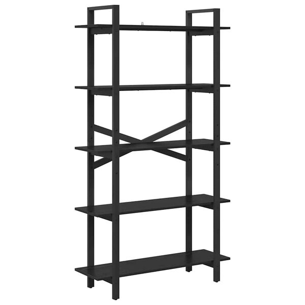 vidaXL B&uuml;cherregal Schwarz Eichen-Optik 100 x 33,5 x 178 cm
