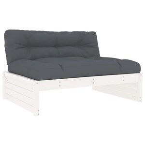 vidaXL Mittelsofa Wei&szlig; 120x80 cm Massivholz Kiefer