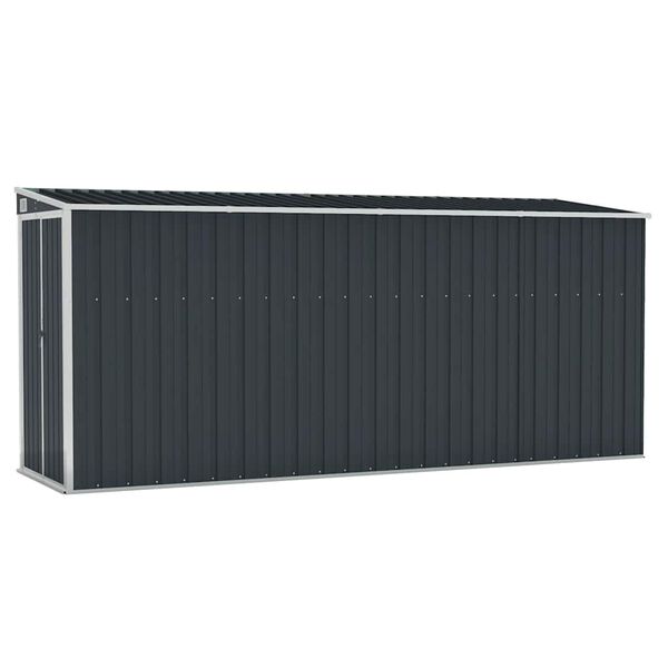 vidaXL Anbauschuppen Anthrazit 118x382x178 cm Verzinkter Stahl
