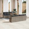 vidaXL Gartensofa-set mit Kissen 7 pcs Grau Poly-Rattan