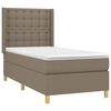 vidaXL Boxspringbett mit Matratze & LED Taupe 90x190 cm Stoff