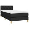 vidaXL Boxspringbett mit Matratze & LED Schwarz 90x190 cm Stoff