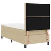 vidaXL LED Boxspringbett Hellgrau und Wei&szlig; 90 x 190 cm Cordstoff
