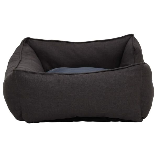 vidaXL Hundebett Dunkelgrau 85,5x70x23 cm Fleece Leinenoptik