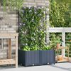 vidaXL Garten-Pflanzgef&auml;&szlig; 2 pcs Grau 80 x 40 x 143 cm Kunststoff