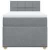vidaXL Boxspringbett mit Matratze Hellgrau 90x190 cm Stoff