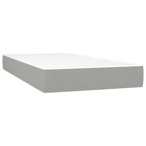vidaXL Taschenfederkernmatratze Mittel Hellgrau 90x200x20 cm Stoff