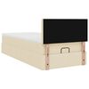 vidaXL Ottoman-Bett mit Matratze & LEDs Creme 100x200 cm Stoff