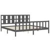 vidaXL Massivholzbett mit Kopfteil Grau 200x200 cm