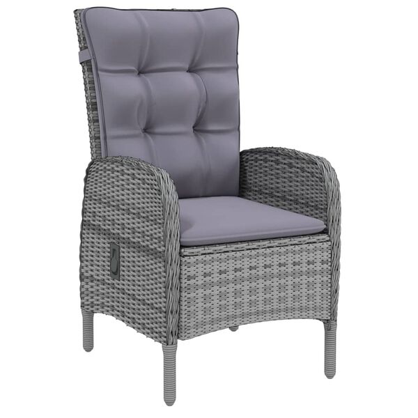 vidaXL 9-tlg. Garten-Essgruppe Poly Rattan Grau