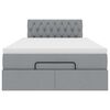 vidaXL Ottoman-Bett mit Matratze & LEDs Hellgrau 120x200 cm Stoff