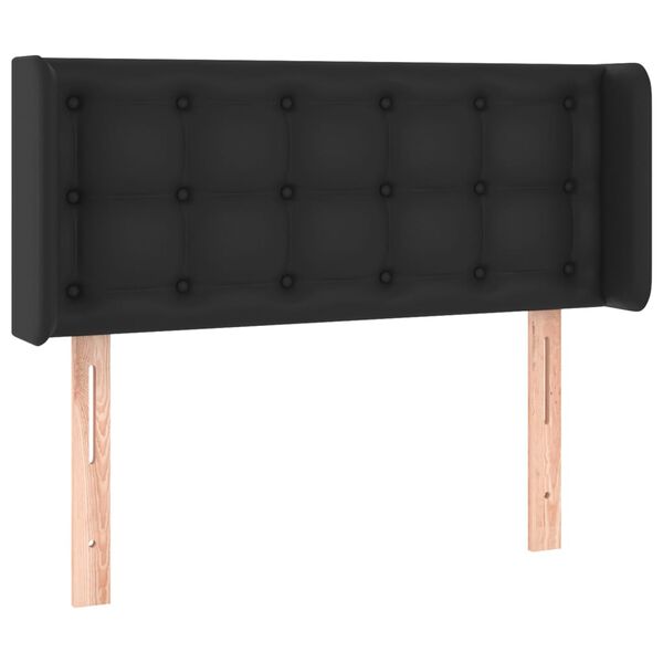 vidaXL Kopfteil mit Ohren Schwarz 93x16x78/88 cm Kunstleder