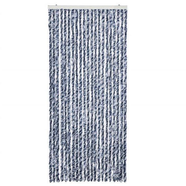 vidaXL Insektenschutz-Vorhang Blau und Wei&szlig; 90x200 cm Chenille