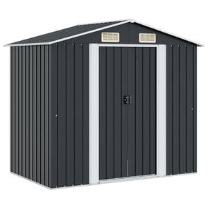 vidaXL Gartenschuppen Anthrazit Stahl 204 x 132 x 186 cm