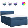 vidaXL Boxspringbett mit Matratze Blau 140x190 cm Stoff