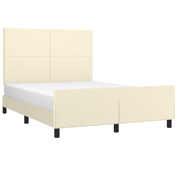 vidaXL Bettgestell mit Kopfteil Creme 140x200 cm Kunstleder
