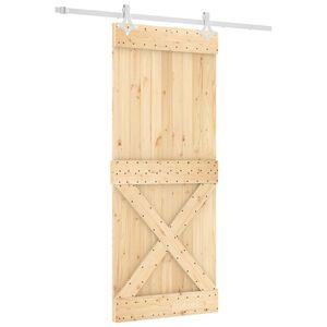 vidaXL Schiebet&uuml;r 85 x 210 cm Massivkiefer (Unbehandelt)