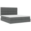 vidaXL Bett mit LED-Lichtleisten Dunkelgrau 180 x 200 cm Stoff
