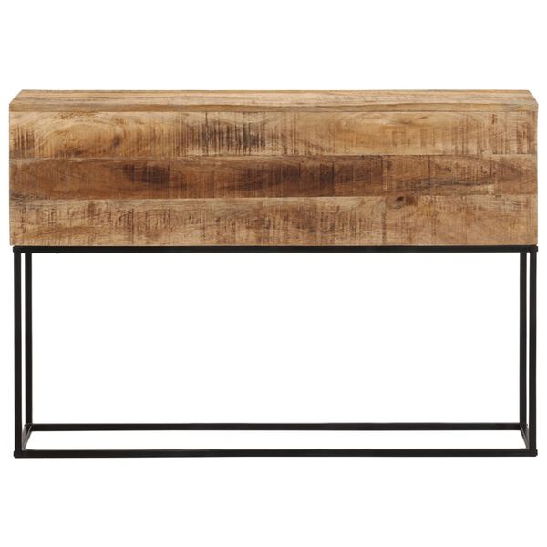 vidaXL Konsolentisch 110x30x75 cm Raues Massivholz Mango und Eisen