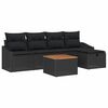 vidaXL Gartensofa-set 6 stk. Schwarz Poly Rattan