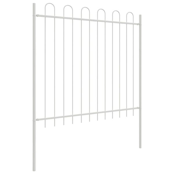 vidaXL Gartenzaun 2 pcs Wei&szlig; 3,4 x 0,8 m Pulverbeschichteter Stahl