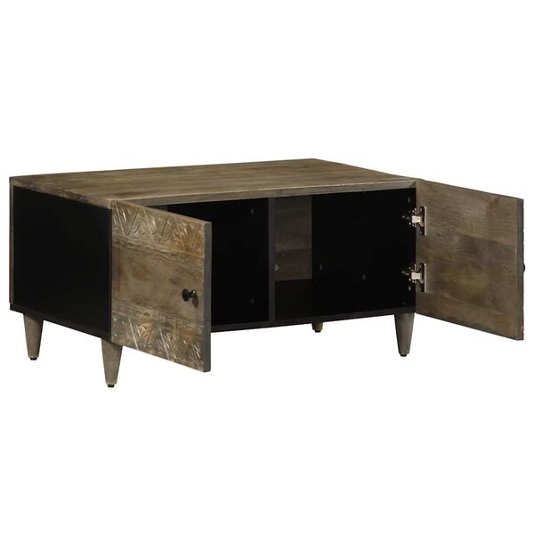 vidaXL Couchtisch Hellgrau 80x50x40 cm Massivholz Mango