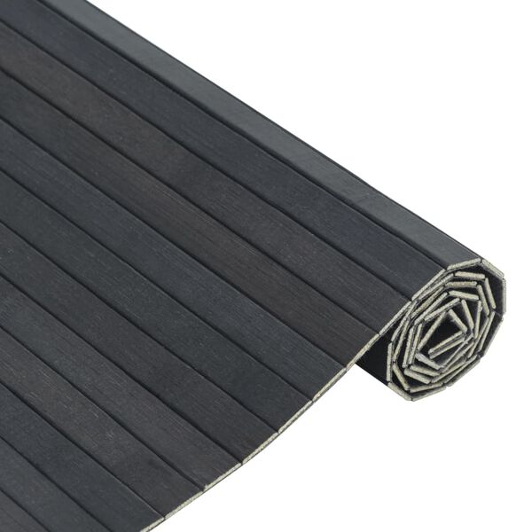 vidaXL Teppich Rechteckig Grau 100x500 cm Bambus