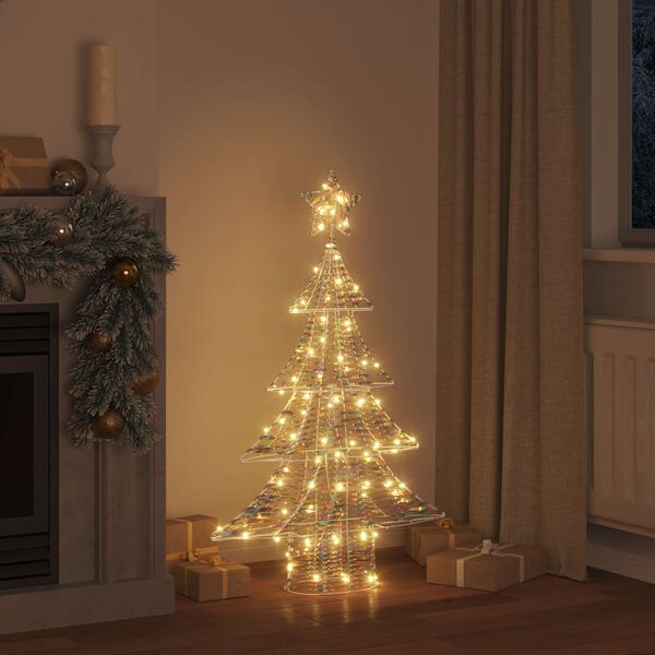 vidaXL Weihnachtsbaum mit 120 LEDs Warmwei&szlig; 120 cm PET