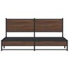 vidaXL Metallbett ohne Matratze Braun Eichen-Optik 160x200 cm