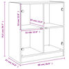 vidaXL Beistellschrank mit Glast&uuml;ren Wei&szlig; 68x37x75,5 cm