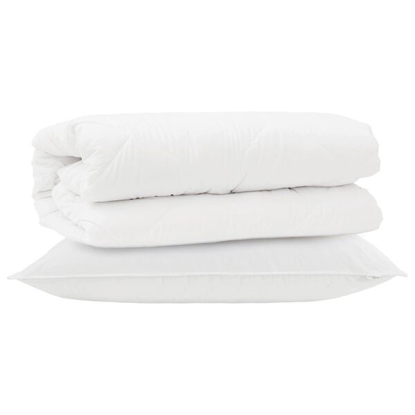 vidaXL Bettdecken Set mit Kissen 2 pcs Wei&szlig; Mikrofaser