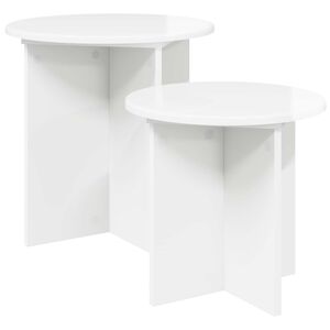 vidaXL Beistelltisch-Set 2 stk. Hochglanz Wei&szlig; &Oslash; 45 x 45 cm