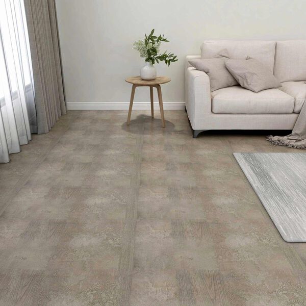 vidaXL Bodenplanken 55 pcs Grau 5,11 m&sup2; PVC