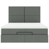 vidaXL Ottoman-Bett mit Matratze Dunkelgrau 140x200 cm Stoff
